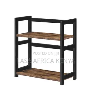 LAZAVA 2-Tier Spice Rack, Brown and Black