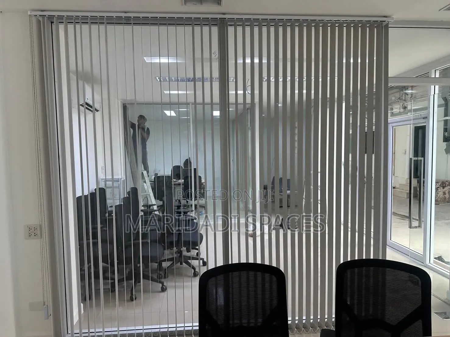 Office Glass Partition Vertical Blinds- Professional & Stylish