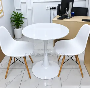 Modern Round Dining Table & 2 Chairs Set