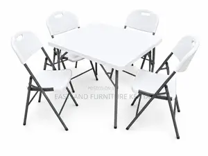 : 4-Seater Folding Table & Chairs Set
