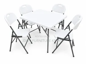 : 4-Seater Folding Table & Chairs Set