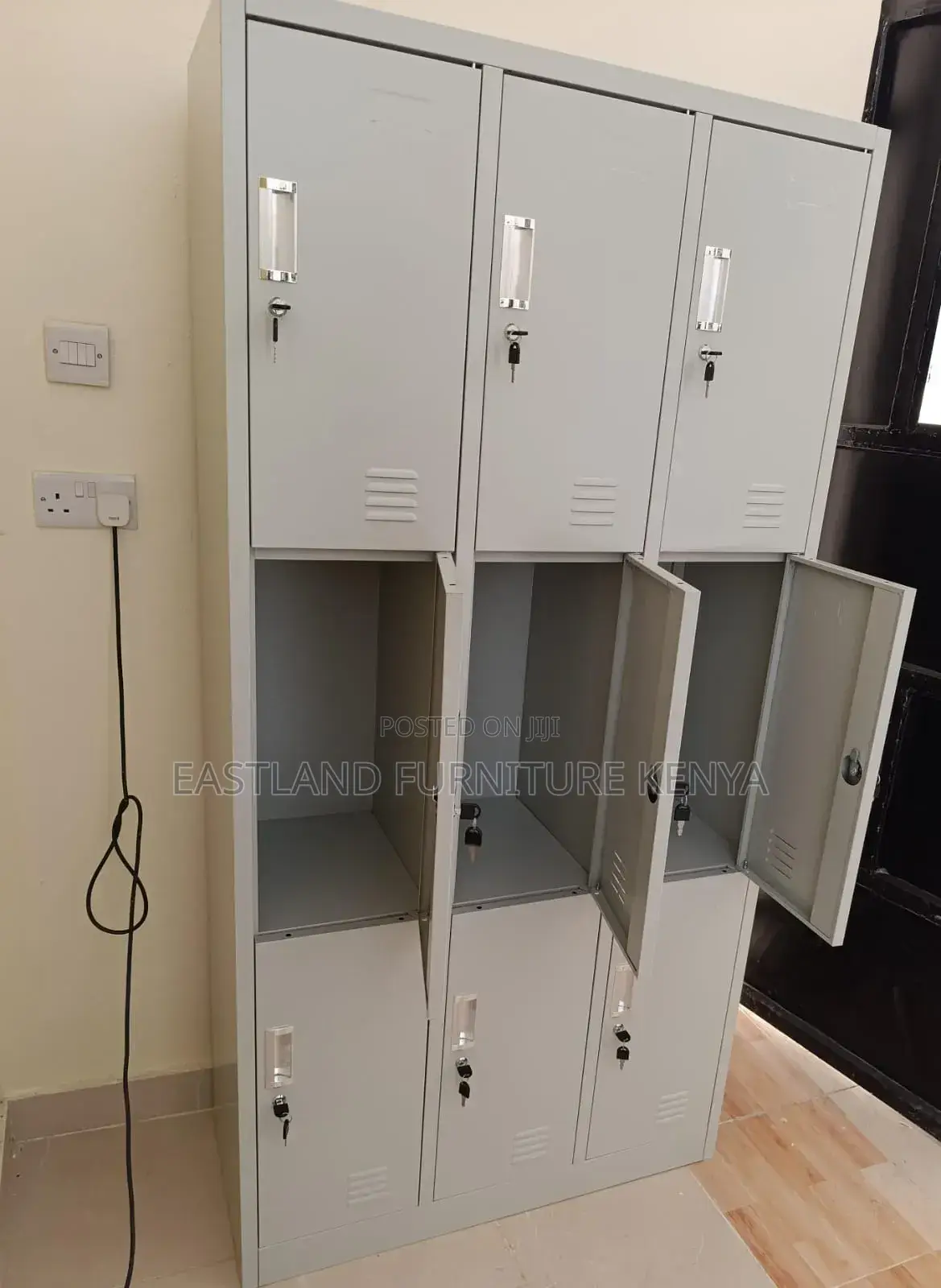6-Door Steel Locker Cabinet With Secure Locks