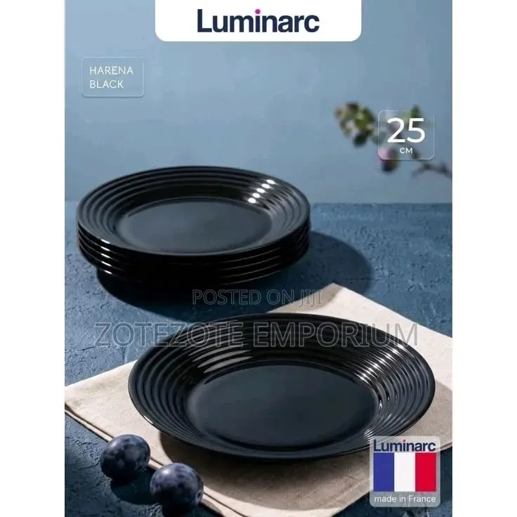 Luminarc Harena 6pcs Black Glass Plate-27cm