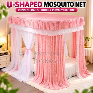 U-Shaped Mosquito Net, Ranning Rails ,Double Privacy Shears