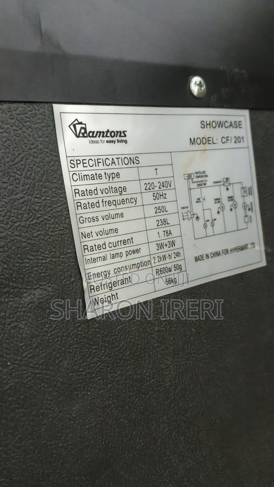 Ramtons Showcase Cooler CF/201 250L .As Good as New.
