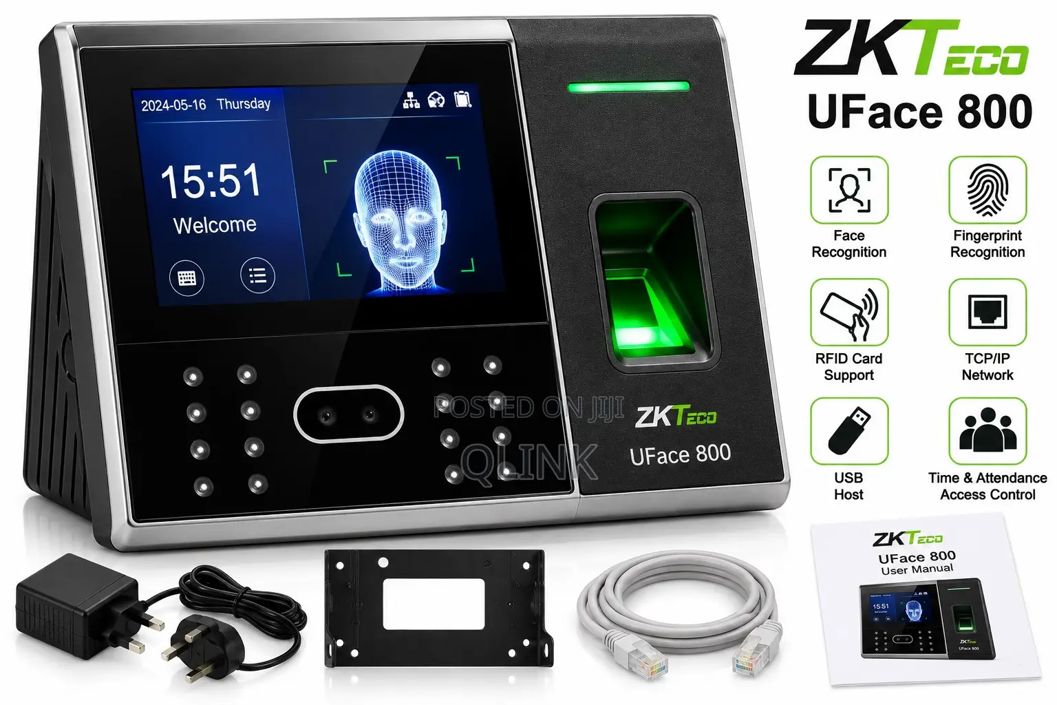 Zk Biometric Face Recognition Machine Uface 800