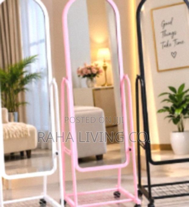 Frameless Dressing Mirror With Wheels | Full Length | Arch | 3 Colours - thumbnail 2