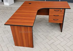 L-Shaped Executive Office Desk With Drawers