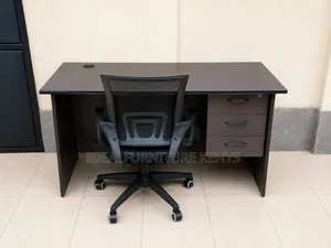 Modern Executive Office Desk With 3 Drawers and Ergonomic Chair