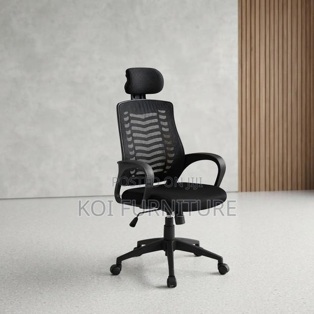 Office Chairs; High Backrest Ergonomic Black Headrest Seat - main view