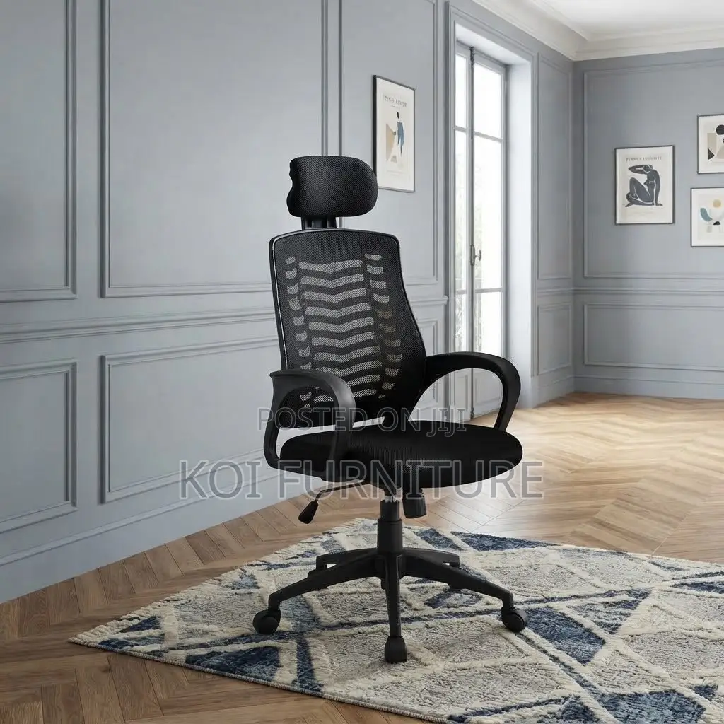 Office Chairs; High Backrest Ergonomic Black Headrest Seat