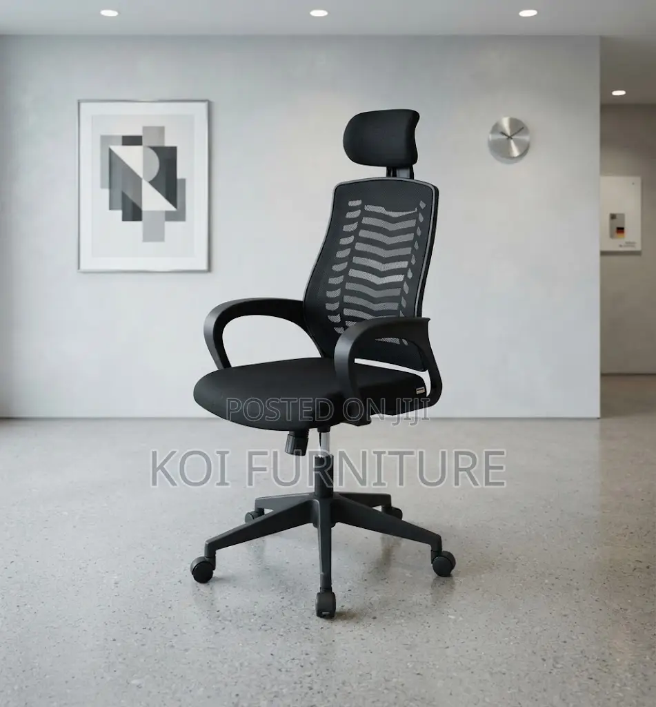 Office Chairs; High Backrest Ergonomic Black Headrest Seat