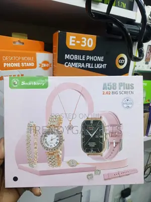 Rose Gold A58 Plus Smartwatch 8-in-1 Fashion Gift Collection