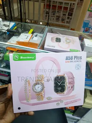 A58 Plus Smart Watch Gift Pack for Women With Matching Jewelry