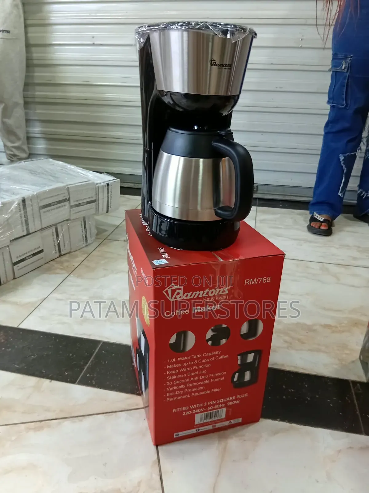 Ramtons Coffee Maker Stainless Steel Pot 1L RM/768