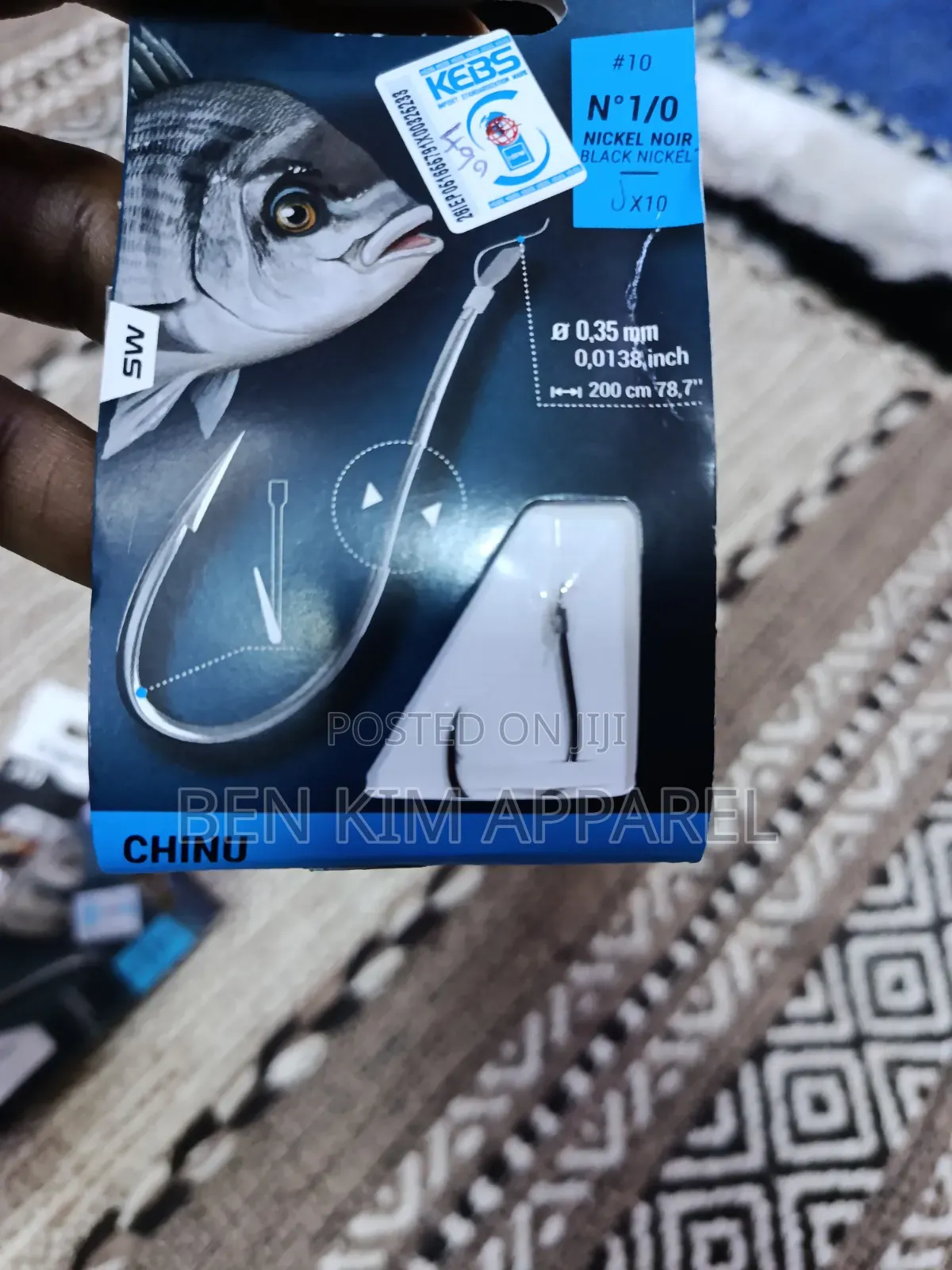 Nickel 10 Pack Fishing Hooks With 120cms Lines