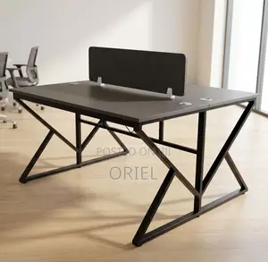 Office Workstation : Black 2-Seater Office Workstation