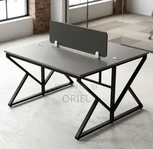 Office Workstation : Black 2-Seater Office Workstation