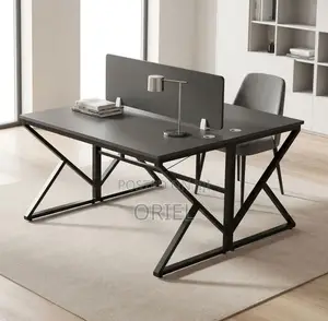 Office Workstation : Black 2-Seater Office Workstation