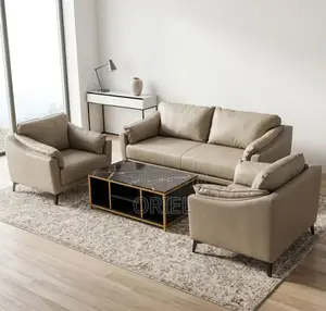 Executive Office Sofa : 5-Seater Grey Office Sofa