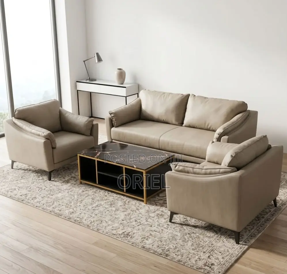 Executive Office Sofa : 5-Seater Grey Office Sofa