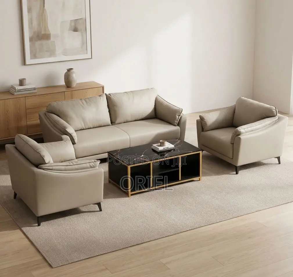 Executive Office Sofa : 5-Seater Grey Office Sofa