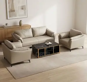 Executive Office Sofa : 5-Seater Grey Office Sofa
