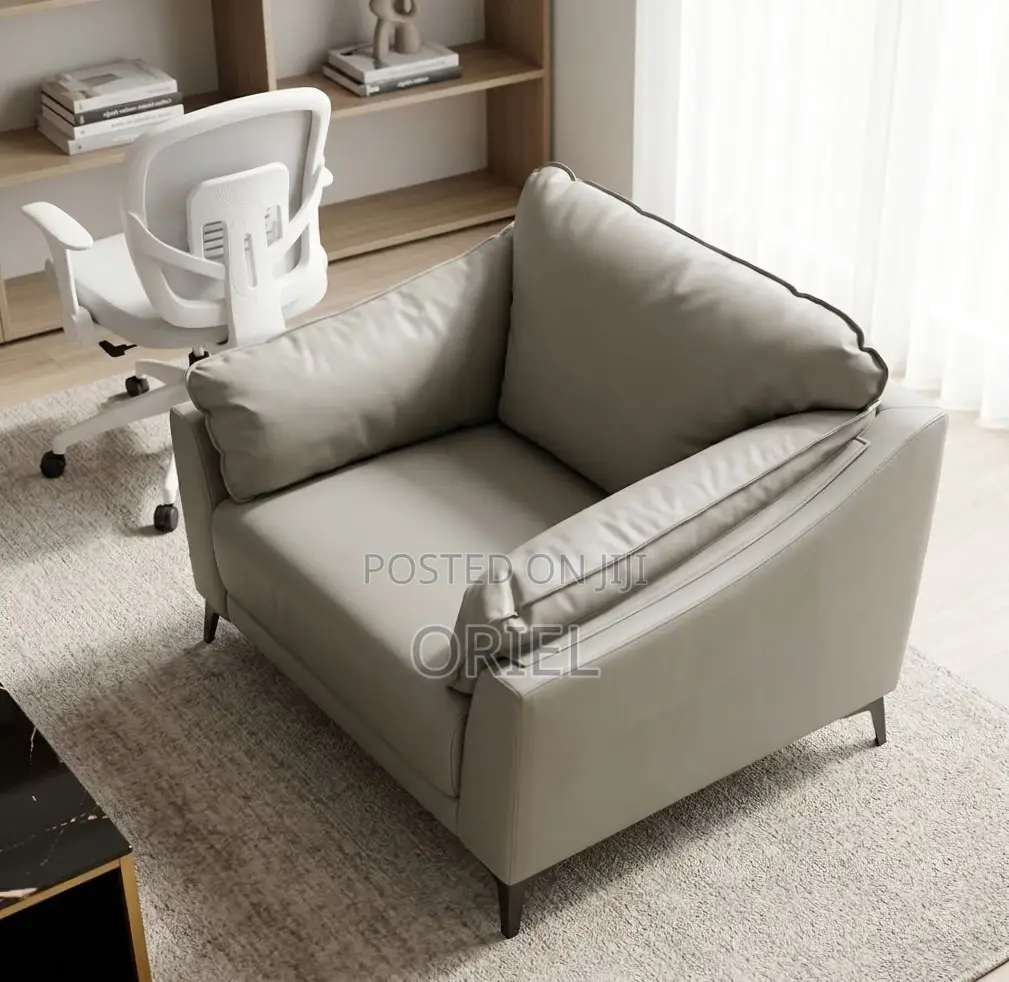 Executive Office Sofa : 5-Seater Grey Office Sofa