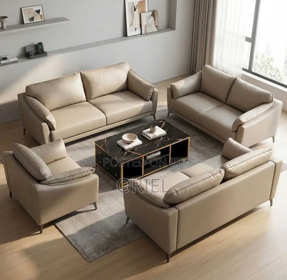 Executive Office Sofa : 5-Seater Grey Office Sofa
