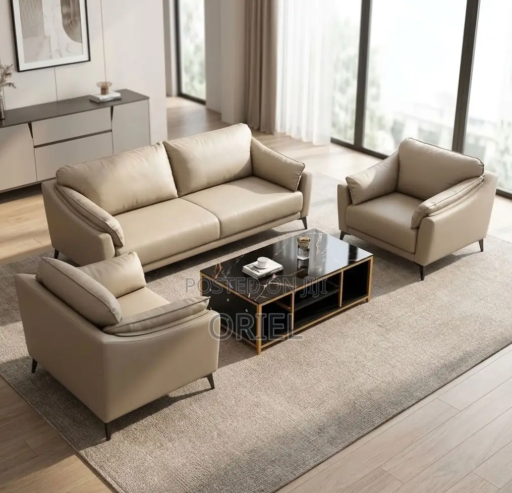 Executive Office Sofa : 5-Seater Grey Office Sofa