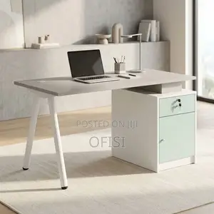 Office Desk; Executive Work Desk With Built-in Storage