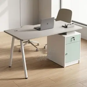 Office Desk; Executive Work Desk With Built-in Storage