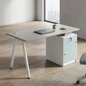 Office Desk; Executive Work Desk With Built-in Storage