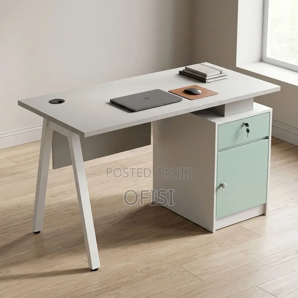 Office Desk; Executive Work Desk With Built-in Storage