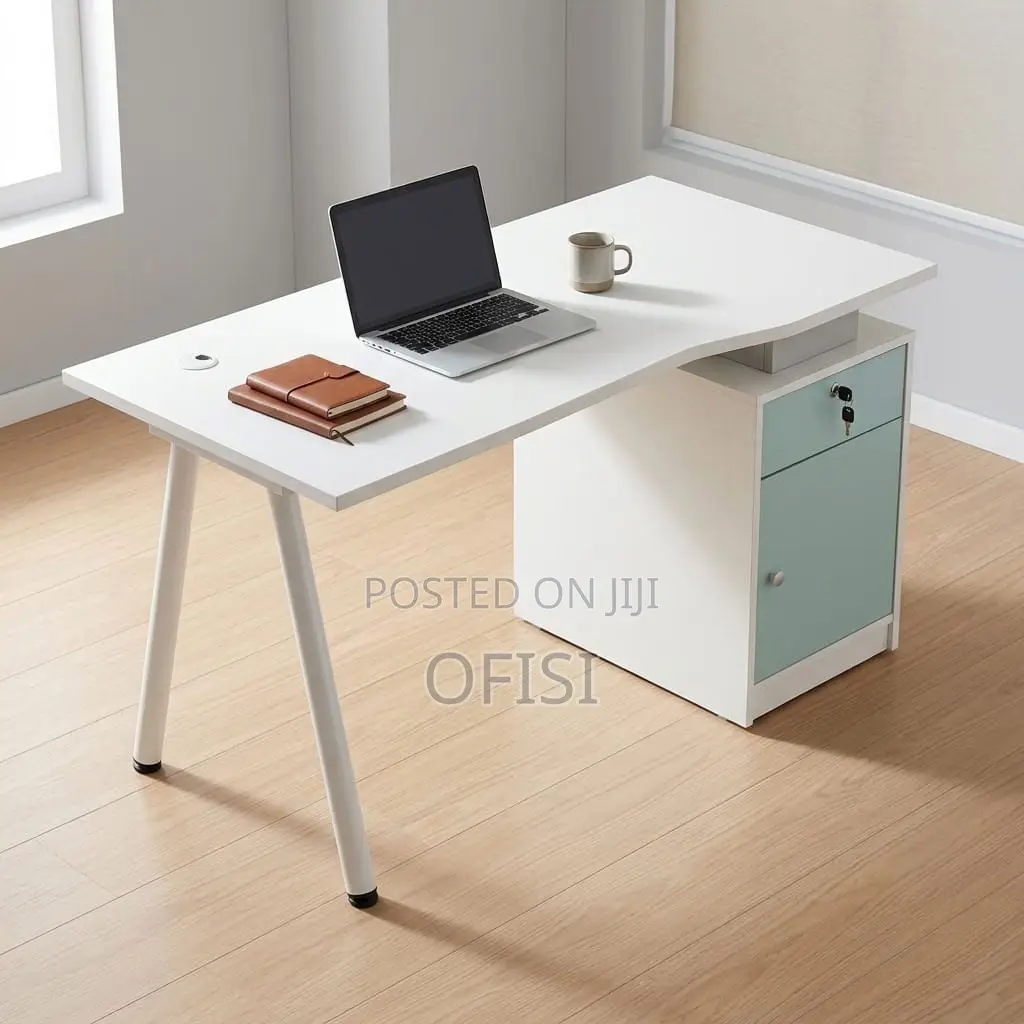 Office Desk; Executive Work Desk With Built-in Storage