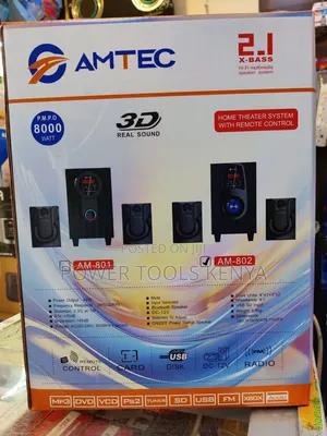 Amtec AM-802 2.1 X-Bass Home Theater Multimedia Speaker System.