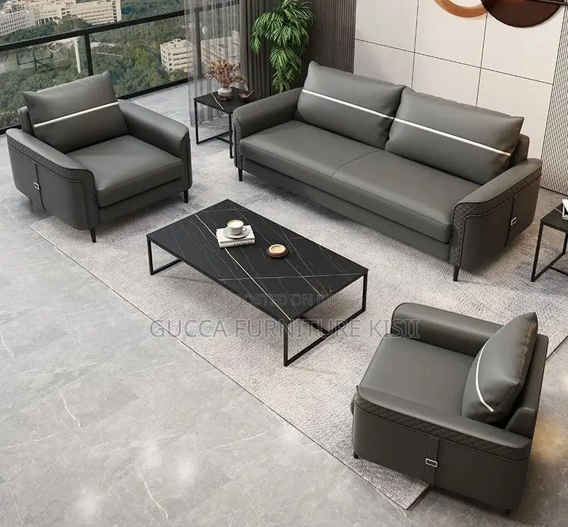 5-Seater Leather Executive Reception Sofa