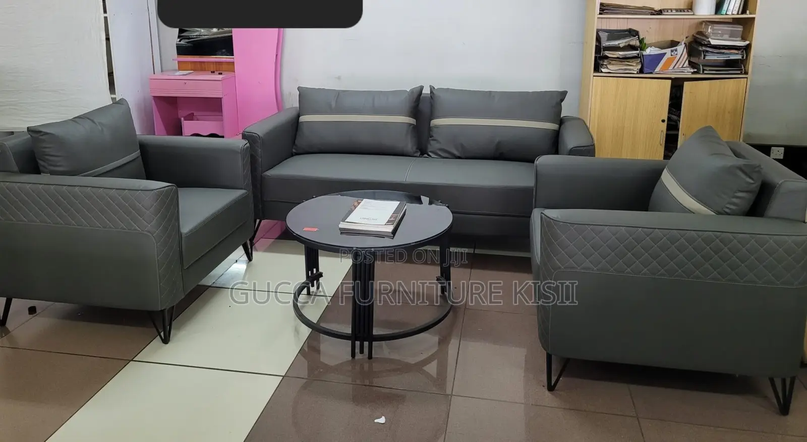 5-Seater Leather Executive Reception Sofa