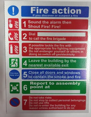 Fire Action Plan Safety Sign