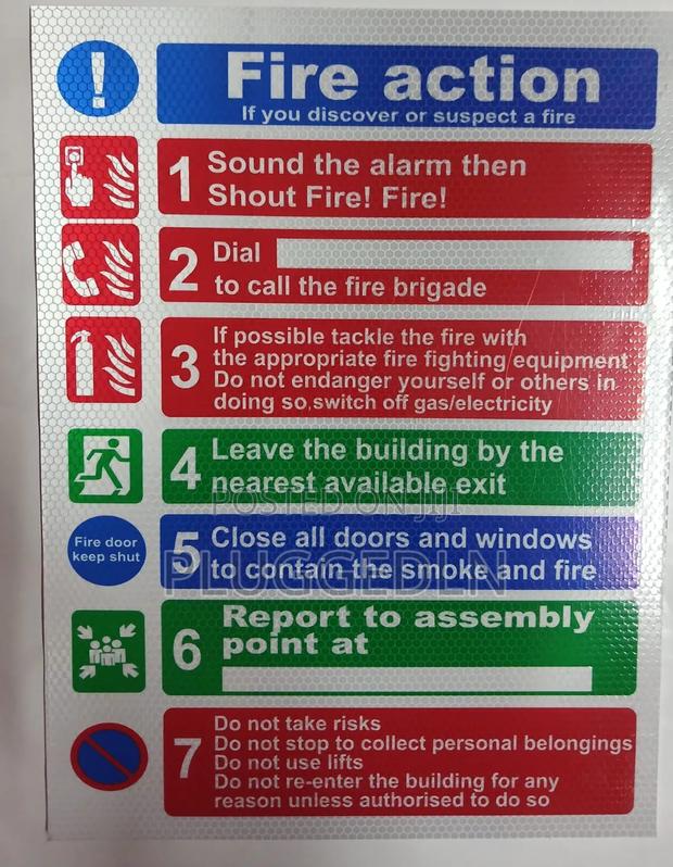 Fire Action Plan Safety Sign - main view