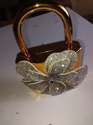 Rhinestone Floral Padlock Handbag