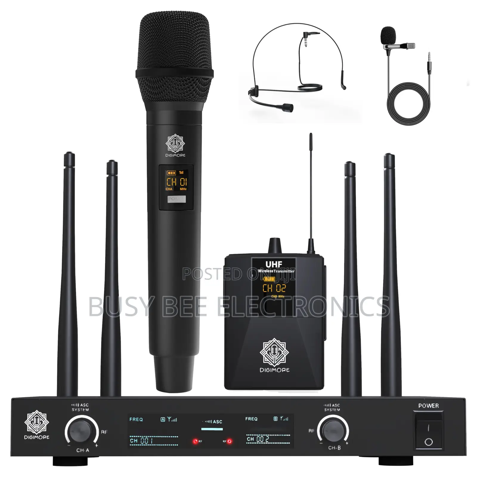 DIGIMORE Wireless Microphone System , 197ft Range , Balanced XLR Outs