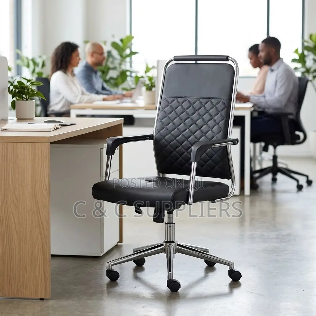 Executive Leather Swivel Arm Chair