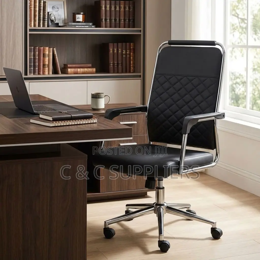 Executive Leather Swivel Arm Chair