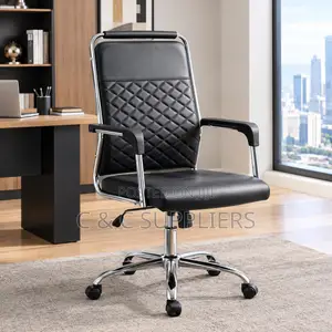Executive Leather Swivel Arm Chair