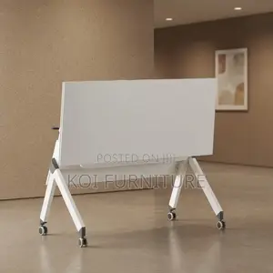 Office Desk; 1200mm White Flexible Modern Foldable Table With Wheels