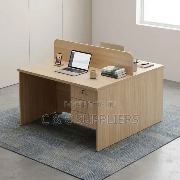 2-Seater Brown Custom Workstation Desk