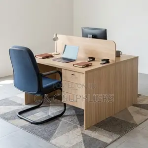 2-Seater Brown Custom Workstation Desk