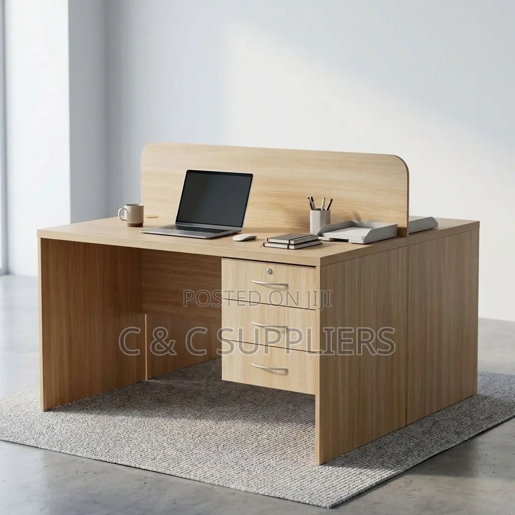 2-Seater Brown Custom Workstation Desk