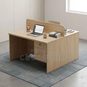 2-Seater Brown Custom Workstation Desk